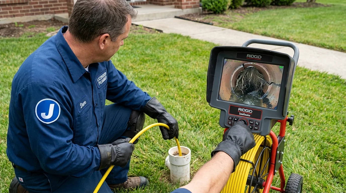 Sewer camera inspection being performed by Johns Plumbing LLC in Lake Elmo
