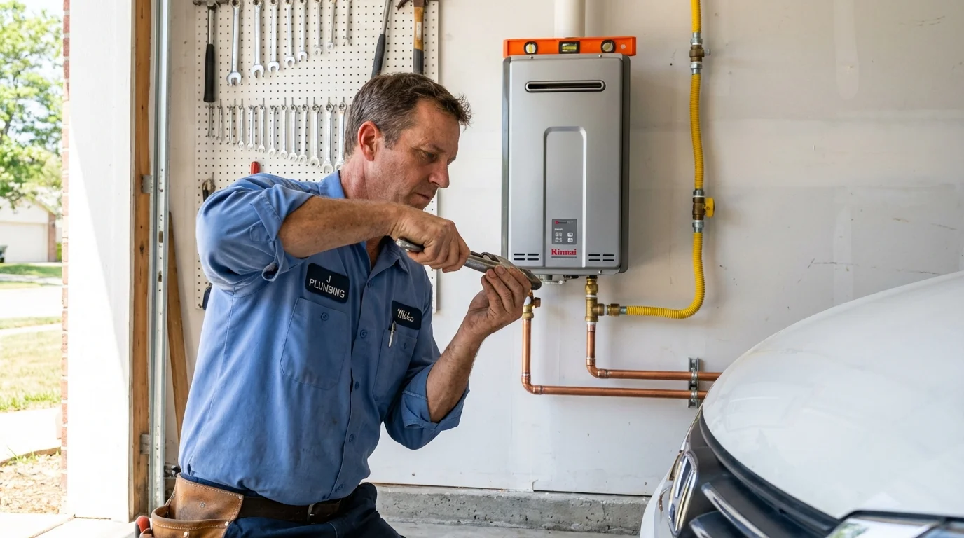 Tankless water heater installation by a Johns Plumbing LLC plumber in Lake Elmo